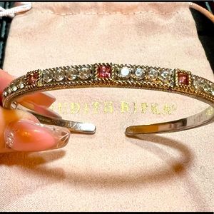 COPY - Judith Ripka Pink & White Topaz Silver Cuff Bracelet
